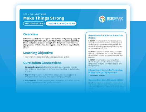 Sample Curriculum - Make Things Strong K - Teacher Lesson Plan